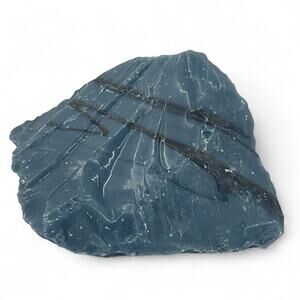 Federal Blue Black Swirl Art Glass Cullet Slag Glass #4XL151